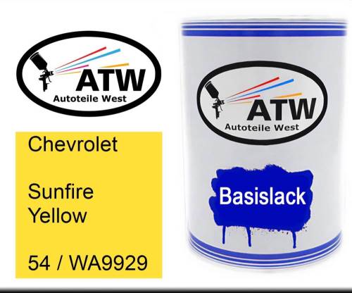 Chevrolet, Sunfire Yellow, 54 / WA9929: 500ml Lackdose, von ATW Autoteile West.